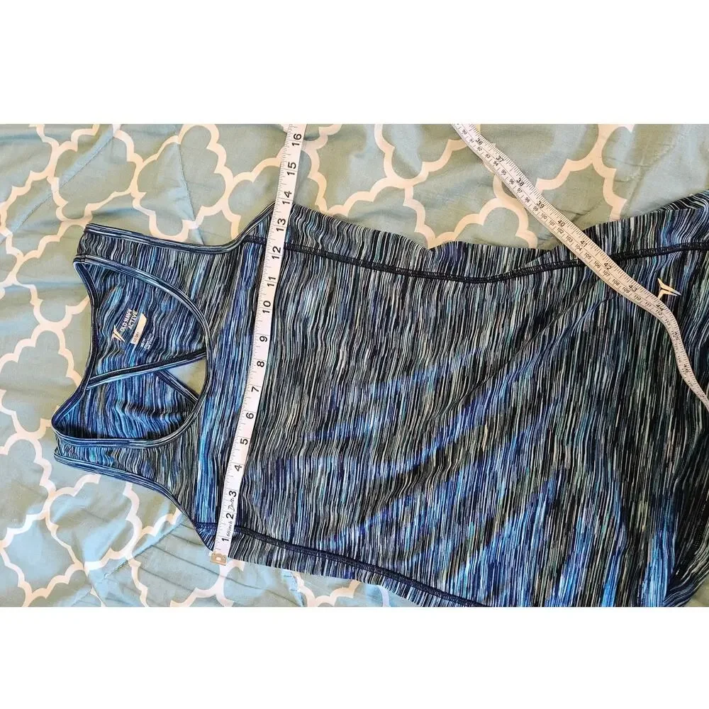 Old Navy Active XS Blue Go-Dry Racerback Tank Fitted Athletic Workout Top - Picture 4 of 6